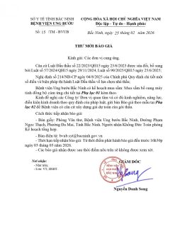 Thư mời báo giá : Mua ống nội khí quản