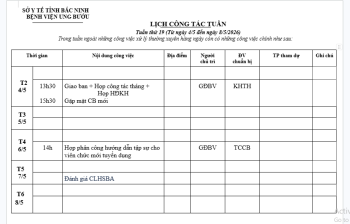 Lịch công tác tuần 19 (4/5-8/5/2026)