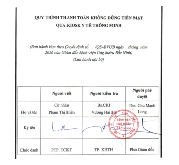 Quy trình thanh toán không dùng tiền mặt qua Kiosk y tế thông minh