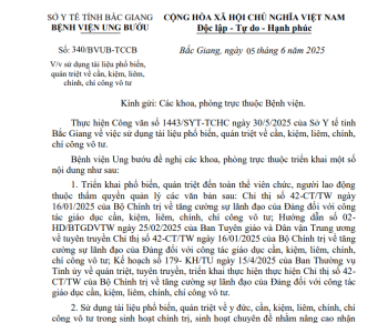 340.V/v sử dụng tài liệu phổ biến,  quán triệt về cần, kiệm, liêm,  chính, chí công vô tư